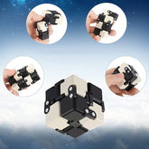 Cub antistres, Fidget Toy, Infinity Magic Cube, Alb/Negru, 4x4x4 cm
