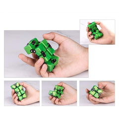 Cub antistres, Fidget Toy, Infinity Magic Cube, Verde, 4x4x4 cm