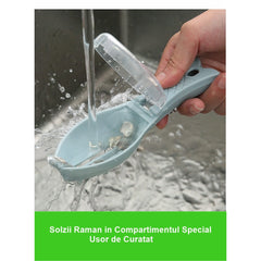 Curatator Manual Solzi de Peste, Kadeny, Forma Peste , Recipient cu Capcac pentru Solzi, Plastic, Albastru deschis, 16x6 cm