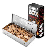 Cutie de afumator pentru gratar Kaveny, Inox, 9.6x4.4x22.2 cm, Argintiu