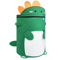 Cutie de Depozitare 2In1, Kaveny, Impermeabila, Covor pentru Jucarii si Lego 150cm, Capacitate Mare, cu Manere, cu Sfori, Inaltime 40cm, Model Dinozaur, Verde