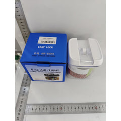 Cutie de Depozitare Alimente, Kadeny, Cutie de Depozitare tip Container pentru Bucatarie, cu Capac, Inchidere Ermetica, Cutie pentru Cereale, 10.5 x 10 x 10 cm, volum 0.5 L, Alb