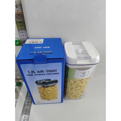 Cutie de Depozitare Alimente, Kadeny, Cutie de Depozitare tip Container pentru Bucatarie, cu Capac, Inchidere Ermetica, Cutie pentru Cereale, 20.5 x 10 x 10 cm, volum 1.2 L, Alb