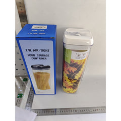 Cutie de Depozitare Alimente, Kadeny, Cutie de Depozitare tip Container pentru Bucatarie, cu Capac, Inchidere Ermetica, Cutie pentru Cereale, 30.5 x 10 x 10 cm, volum 1.9 L, Alb