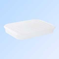 Cutie de depozitare de uz casnic, Kadeny, Caserola pentru Frigider, Rezistenta la umiditate, Rezervor Sigilat pentru Depozitare Alimentara, 24.5 x 18.5 x 3.5cm, Alb Transparent