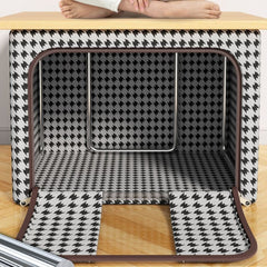 Cutie de Depozitare Pliabila, Kaveny, Cu fermoar, 66 L, Textile, 50x40x33 cm, Design Zebra