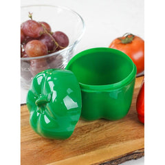 Cutie Alimentara, Kadeny, Model Ardei, din Plastic, 9.8 x 9.8 x 10.7 cm, 350 ml, Verde