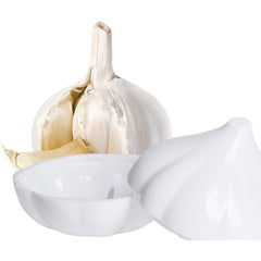 Cutie Alimentara, Kadeny, Model Usturoi, din Plastic, 9 x 9 x 9 cm, 350 ml, Alb