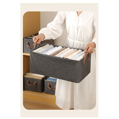 Cutie de Depozitare Tip Cos, Kaveny, Material Textil, Pliabila, 47x35x30 cm, 50 l, Cadru Metalic, cu Manere, Gri