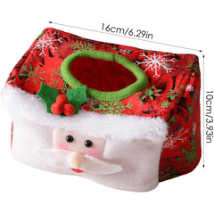 Cutie Decorativa pentru Servetele, Kadeny, Model Mos Craciun, Tematica Craciun, 16 x 10 cm, Rosu