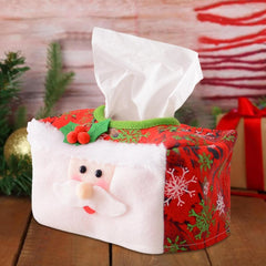 Cutie Decorativa pentru Servetele, Kadeny, Model Mos Craciun, Tematica Craciun, 16 x 10 cm, Rosu