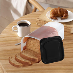 Cutie Depozitare Paine, Kadeny, din Plastic, 34 x 13 cm, Pastreaza Prospetimea, Capac Negru