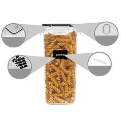 Cutii de depozitare alimente, Kadeny, Set din 7 Cutii pentru Condimente, Cereale, Cutii pentru Bucatarie, din Plastic PP, Cutii Alimentare, Diferite Dimensiuni, Transparente