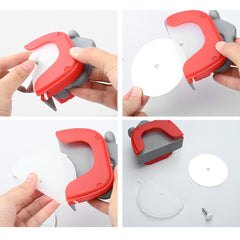 Cutit circular pentru pizza Kaveny, 11.5 x 12.5 cm, otel inoxidabil si plastic, capc protectie lama, rosu