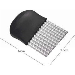 Cutit pentru Cartofi Ondulati, Kadeny, pentru Legume, Forma Ondulata, Usor de Utilizat, Taiere, Negru