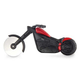 Cutit pizza creativ Kaveny, in forma de motocicleta, cu suport pentru cutit, 21.5 x 9.5 cm, otel/PP, negru