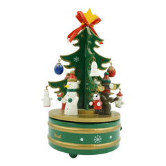 Cutiuta muzicala decorata de Craciun Bradut, Verde, din Lemn, 12 cm x 22 cm, Interior, Kadeny