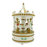 Cutiuta muzicala decorata de Craciun, Carusel rotativ, Alb, din Lemn, Interior, Kadeny
