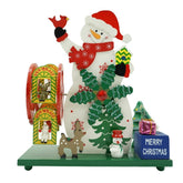 Cutiuta muzicala decorata de Craciun, Om de zapada, Multicolor, din Lemn, 21.5 cm x 24.5 cm, Interior, Kadeny