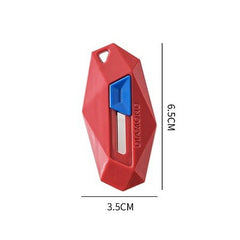 Cutter pentru Cutii, Kadeny, Varf Rotunjit si Zimtat, Tip Breloc, 6.5x3.5 cm, Rosu