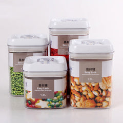 Cuutii de Depozitare Alimente, Kadeny, Set din 4 Cutii pentru Condimente in Bucatarie, Cutii de tip Container, Diferite Dimensiuni, cu Capac Ermetic, din Plastic PP, Transparent