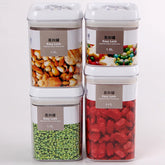 Cuutii de Depozitare Alimente, Kadeny, Set din 4 Cutii pentru Condimente in Bucatarie, Cutii de tip Container, Diferite Dimensiuni, cu Capac Ermetic, din Plastic PP, Transparent