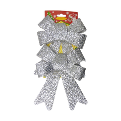 Fundite decorative de Craciun CNX RN-23186, argintiu, 19x13cm, set 2 buc