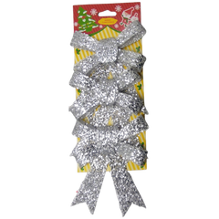 Fundite decorative de Craciun CNX RN-23185, argintiu, 9x6cm, set 3 buc