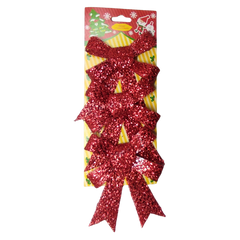 Fundite decorative de Craciun CNX RN-23185, rosu, 9x6cm, set 3 buc