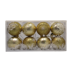 Globuri brad Craciun CNX B-2600, polistiren, auriu, 6cm, set 8 buc