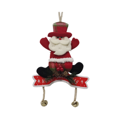 Decoratiuni Craciun CNX 9270-2, Mos Craciun cu clopotei, textil