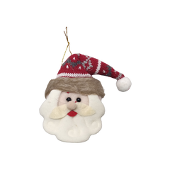 Decoratiuni Craciun CNX S1200AB, figurina cap Mos Craciun / Om de zapada, textil, 10cm