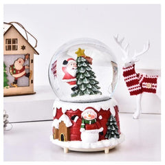 Decoratiune glob cu zapada Kadeny, Mos Craciun in brad, diametru 4.5 cm, multicolor