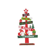 Decoratiune de Craciun din Lemn, Kadeny, pentru Masa, Model Bradut, Scris We Wish You A Merry Christmas, 21.5x12.2x4 cm, Multicolor