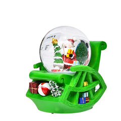 Decoratiune de Craciun din sticla, model 5, Glob muzical de zapada cu lumini, Kadeny