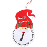 Decoratiune de Craciun Kaveny, Advent calendar, numara zilele pana la Craciun, model Mos Craciun, material poliester, 37 x 22 cm, rosu