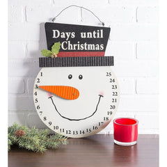 Decoratiune de Craciun Kadeny, Advent calendar, numara zilele pana la Craciun, model Om de Zapada, material poliester, 17 x 13 cm, alb