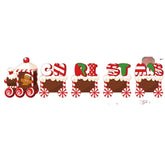 Decoratiune de Craciun, Kadeny, pentru Gradina, Tip Trenulet, 5 Figurine + Bete de Infipt in Pamant, din Plastic, Impermeabil, Model Tren Christmas, Multicolor