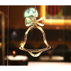 Decoratiune de Craciun Luminoasa in forma de Clopotel 15x18 cm, cu Ventuza, Alb Cald, Kadeny