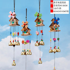 Decoratiune gradina pentru vant, Kadeny, 45-50 cm, casute diverse, Multicolor