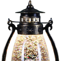 Decoratiune Luminoasa, Kadeny, Felinar de Craciun, cu Lumina LED, Ornament Model Lampa cu Ulei Om de Zapada, cu Maner, 14x7x6 cm, Negru