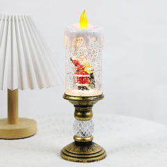 Decoratiune Luminoasa, Kadeny, Lampa de Craciun, cu Lumina LED, Ornament Model Sfesnic cu Lumanare, Mos Craciun, 26x8.5x8.5 cm, Auriu