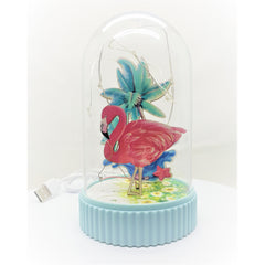 Decoratiune Luminoasa Glob cu USB Model Flamingo 14.5 cm Multicolor