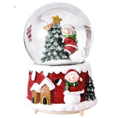 Decoratiune glob cu zapada Kadeny, Mos Craciun in brad, diametru 4.5 cm, multicolor