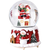 Decoratiune glob cu zapada Kadeny, Mos Craciun pe casa, diametru 6.5 cm, multicolor