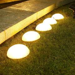 Decoratiune pentru gradina, Kaveny, lampa solara in forma de ciuperca, 5 ciuperci, alb cald