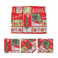 Napron Decorativ pentru Masa, Kadeny, Model Merry Christmas, Tematica Craciun, 35 x 180 cm, Rosu/Verde