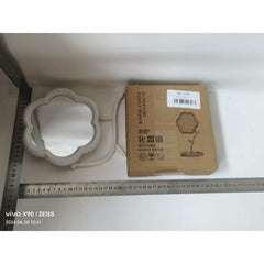 Oglinda de Machiaj pentru Birou, Kaveny, Rotativa, Detasabila, Model de Floarea Soarelui, Suport pentru Inele, cu Depozitare, Alba
