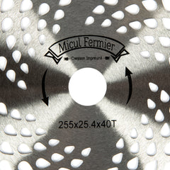 Disc motocoasa Micul Fermier, 40T, vidia, grosime 1mm, Ø255mm