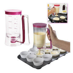 Dispenser de aluat pentru prajituri Kaveny, Batter Dispenser, din plastic, maner cu arc, 900 ml, usor de manipulat si utilizat, Mov